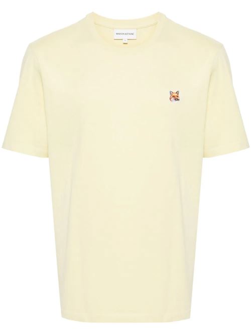 Light yellow cotton jersey t-shirt MAISON KITSUNE | LM00104KJ0008P712